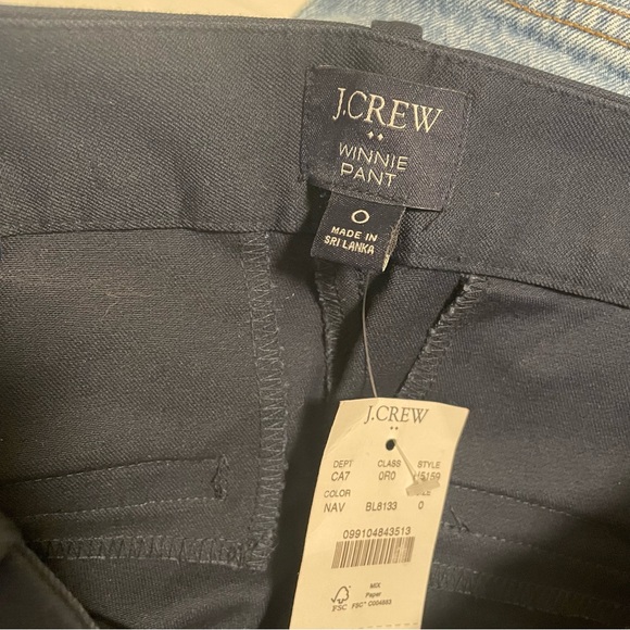 NWT J. Crew Winnie Stretch Cotton Navy Pants - Picture 2 of 5